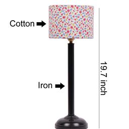 Devansh White Printed Cylindrical Shaped Traditional Floor Lamp with Shade image 5
