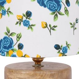 Devansh Multicoloured Floral Printed Cotton Shade Table Lamp image 2