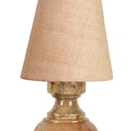 Devansh Beige Wooden Frustum Table Lamp image 5