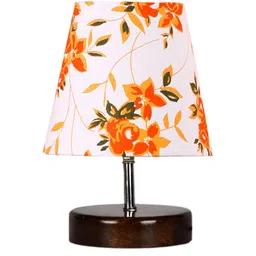 Devansh White & Orange Printed Table Lamp image 3