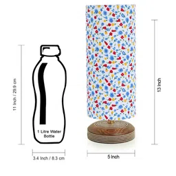 Devansh White & Red Printed Cylindrical Shaped Contemporary Table Lamp image 5