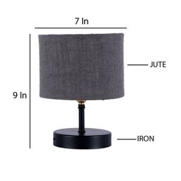 Devansh Grey Iron Table Lamp with Jute Shade image 4