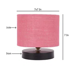 Devansh Pink Solid Table Lamp With Jute Shade image 5
