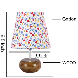 Devansh White & Red Printed Table Lamp image 4