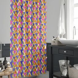 ArtzFolio Pink & Blue Printed Waterproof Shower Curtains-image-99