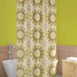 ArtzFolio Yellow & Brown Printed Waterproof Shower Curtains-image-72
