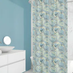 ArtzFolio Blue & Beige Printed Waterproof Shower Curtains-image-69