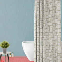 ArtzFolio White & Brown Printed Waterproof Shower Curtains-picture-4