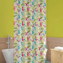 ArtzFolio White & Green Printed Waterproof Shower Curtains-image-27
