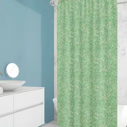 ArtzFolio White & Green Printed Waterproof Shower Curtain-9
