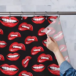 ArtzFolio Black & Red Printed Waterproof Shower Curtains-picture-11