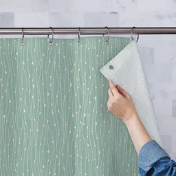 ArtzFolio Green & Beige Printed Waterproof Shower Curtains-image-27