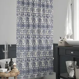 ArtzFolio Blue & Cream Coloured Printed Waterproof Shower Curtains-image-89