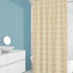 ArtzFolio Yellow & Pink Printed Waterproof Shower Curtains-image-85