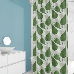 ArtzFolio Green & Grey Printed Waterproof Shower Curtains-11