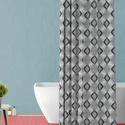 ArtzFolio Black & Grey Printed Waterproof Shower Curtains-3