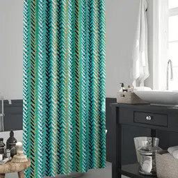 ArtzFolio White & Green Printed Waterproof Shower Curtains-image-88