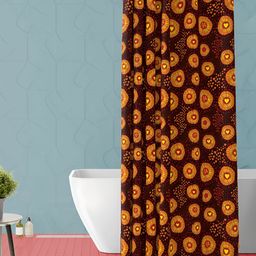 ArtzFolio Brown & Orange-Coloured Printed Waterproof Shower Curtain-58