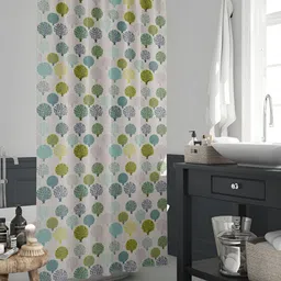 ArtzFolio Teal Blue & White Printed Waterproof Shower Curtains-image-67