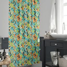 ArtzFolio Blue-Black & Green Printed Waterproof Shower Curtains-12