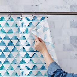 ArtzFolio Blue & White Printed Waterproof Shower Curtains-image-66