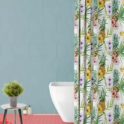 ArtzFolio White & Green Printed Waterproof Shower Curtains-image-70