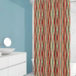 ArtzFolio Beige & Red Printed Waterproof Shower Curtains-image-23