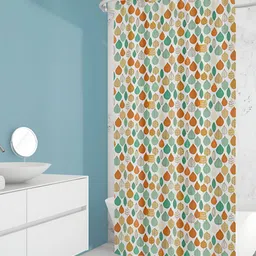 ArtzFolio White & Green Printed Waterproof Shower Curtain-image-39