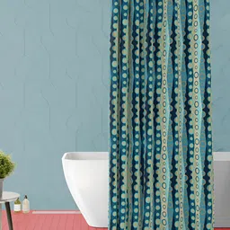 ArtzFolio Turquoise Blue & Mauve Printed Waterproof Shower Curtains-75