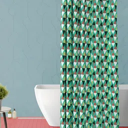 ArtzFolio Teal Blue & Red Printed Waterproof Shower Curtains-image-65