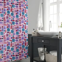 ArtzFolio White & Purple Printed Waterproof Shower Curtain-image-59