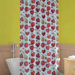 ArtzFolio Turquoise Blue & Red Printed Waterproof Shower Curtains-image-38