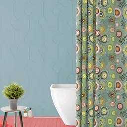 ArtzFolio Green & Pink Printed Waterproof Shower Curtains-picture-13