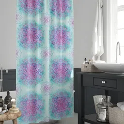 ArtzFolio Turquoise Blue & Pink Printed Waterproof Shower Curtains-image-87
