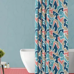 ArtzFolio Blue & Pink Printed Waterproof Shower Curtains-11