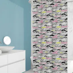 ArtzFolio Grey & White Printed Waterproof Shower Curtains-24