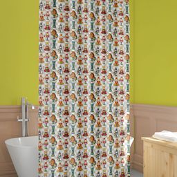 ArtzFolio Orange & Cream Printed Waterproof Shower Curtains-image-90