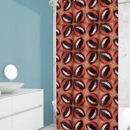 ArtzFolio Brown & Red Printed Waterproof Shower Curtain-2