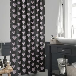 ArtzFolio Black & White Heart Printed Waterproof Shower Curtains-image-17