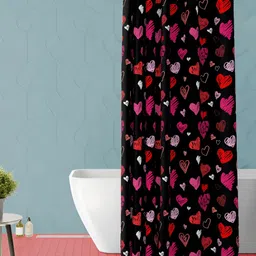 ArtzFolio Black-Pink & White Printed Waterproof Shower Curtains-image-54