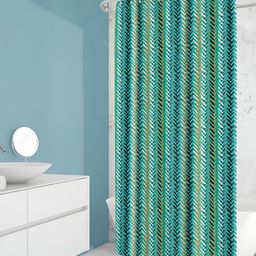 ArtzFolio Tuquoise Blue & Yellow Printed Waterproof Shower Curtains-image-49