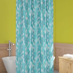 ArtzFolio Blue & White Printed Waterproof Shower Curtain-image-59