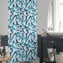 ArtzFolio Blue & White Printed Waterproof Shower Curtains-image-76