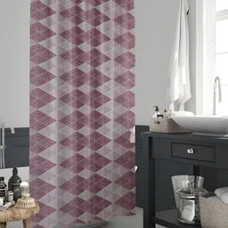 ArtzFolio Maroon & Grey Printed Waterproof Shower Curtains-picture-11