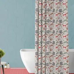 ArtzFolio Grey Printed Waterproof Shower Curtains-87