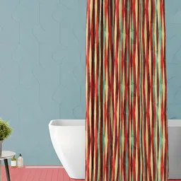 ArtzFolio Red & Green Printed Waterproof Shower Curtains-3