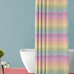 ArtzFolio Pink & Blue Printed Waterproof Shower Curtains-image-16