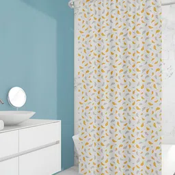 ArtzFolio White & Grey Printed Waterproof Shower Curtains-image-71