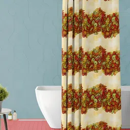 ArtzFolio Beige & Red Printed Waterproof Shower Curtains-image-22