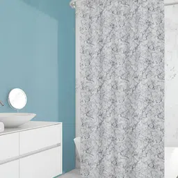 ArtzFolio White & Grey Printed Waterproof Shower Curtains-image-76